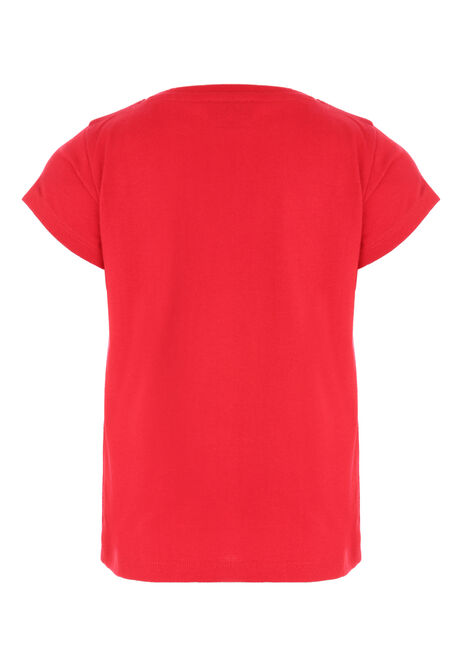 Younger Girls Red Wales Sequin T-Shirt
