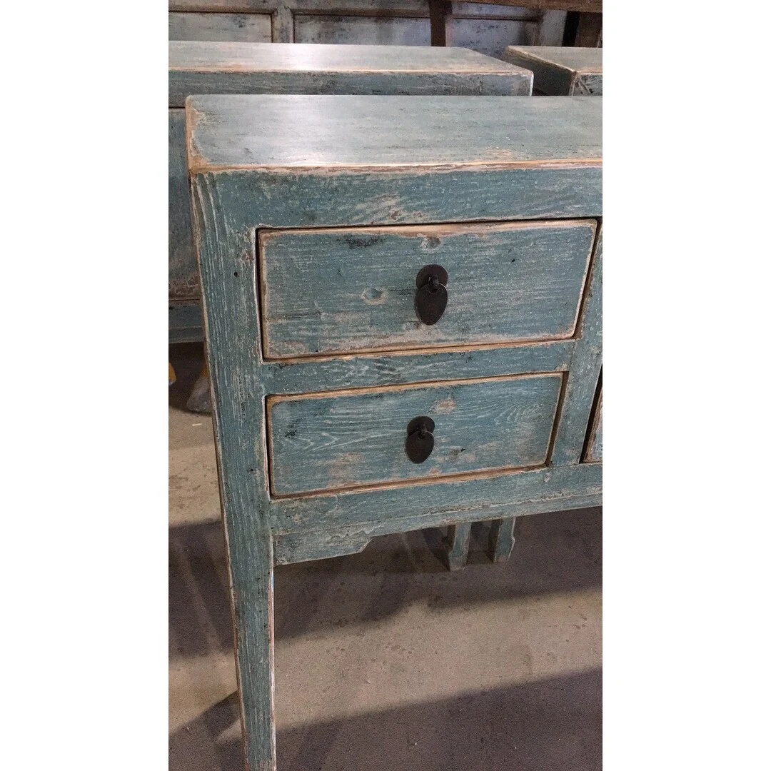 Artissance Console Table w/4 Drawers, 39 Long, Weathered Soft Aqua