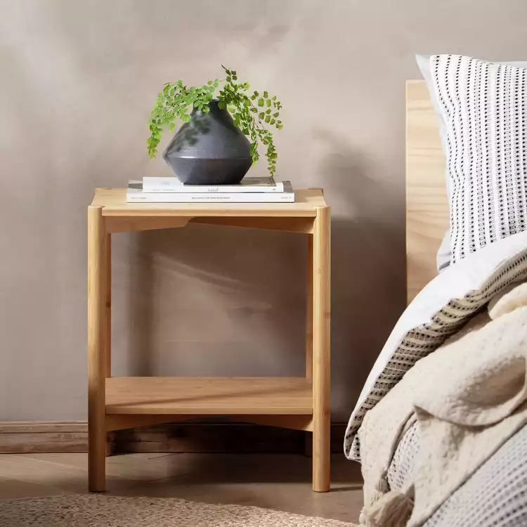 Habitat Cullen Bamboo Bedside Table - Natural