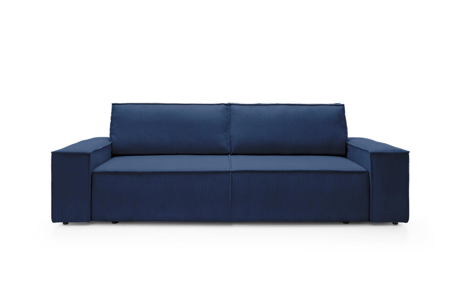 Sofa Molde sztruks granatowy Poso z funkcją spania schowek