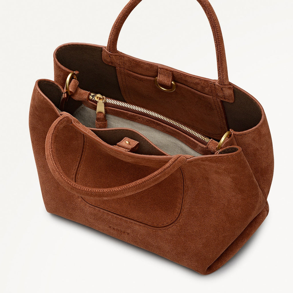 The Compton - Suede - Small Ziptop Grab