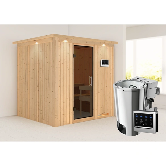 Sauna »Olai«, inkl. 3.6 kW Saunaofen mit externer Steuerung, für 3 Personen