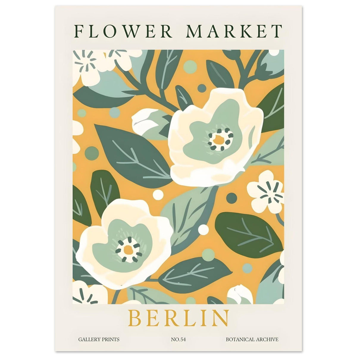 Artfulprints Poster Flower market - Berlin I  - 50x70 cm - Meerkleurig