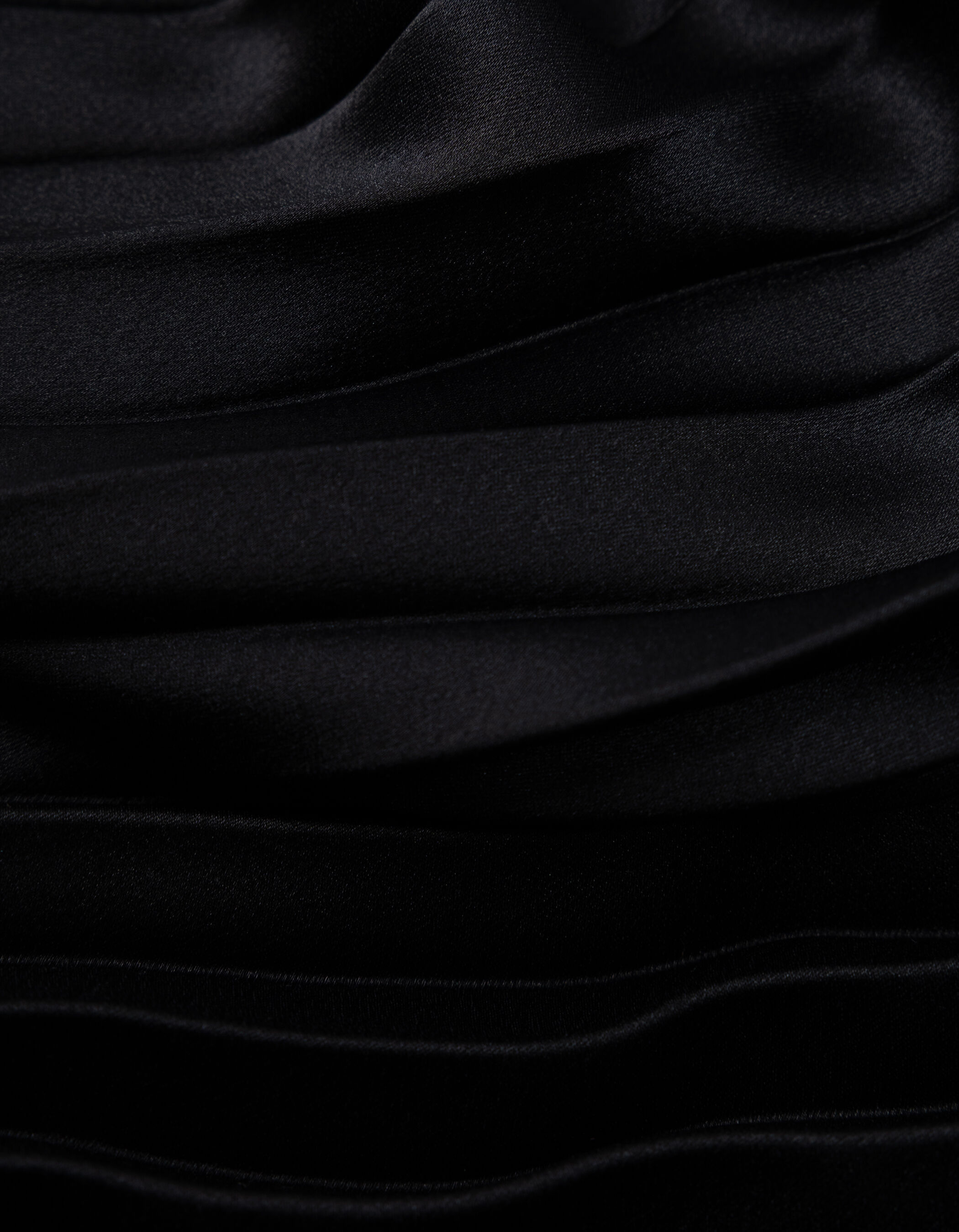 Robe longue noire bi-matière plissée Femme
