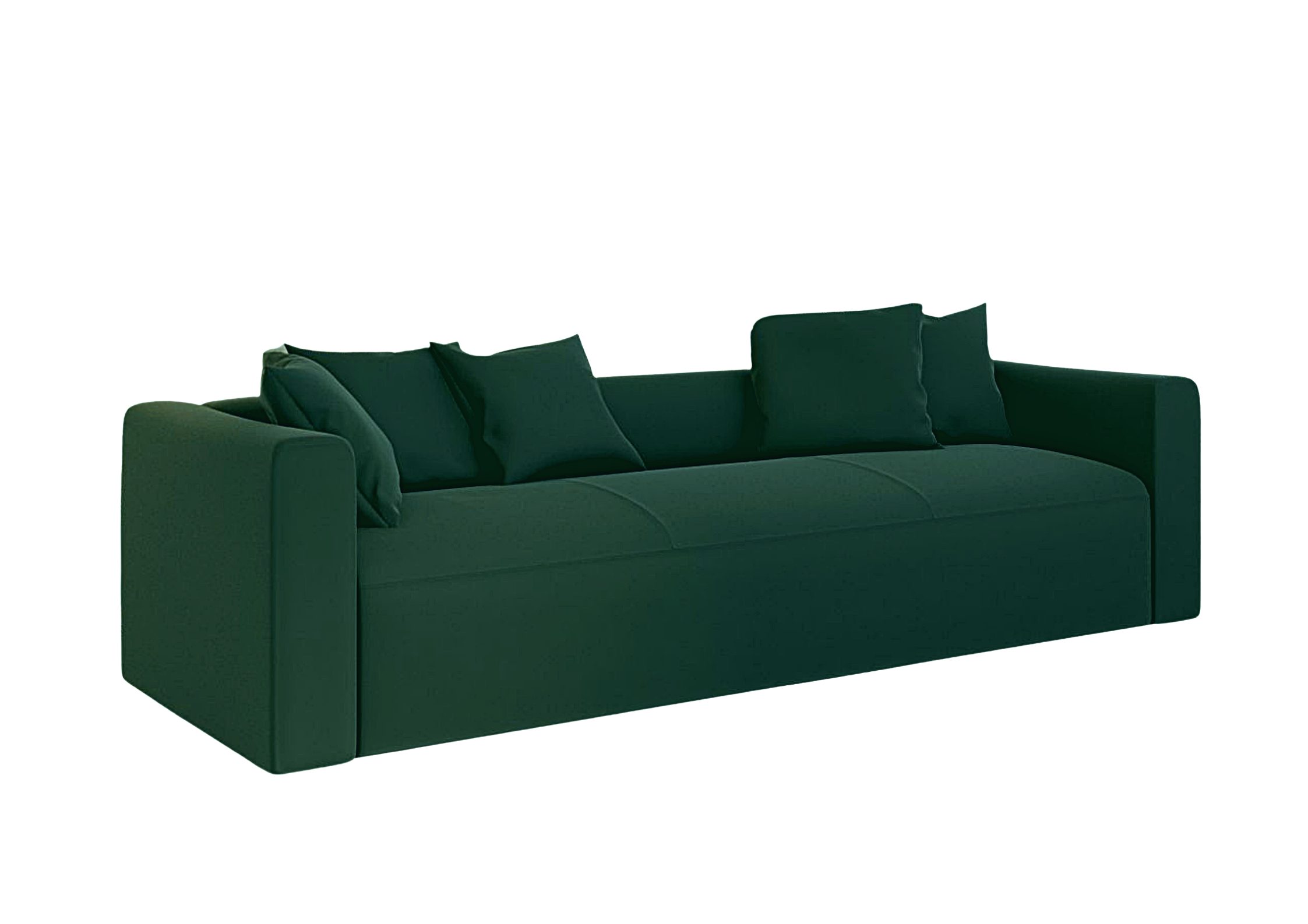 Sofa Rozkładana Czteroosobowa z Pojemnikiem FANTOM Zielony z Funkcją Spania