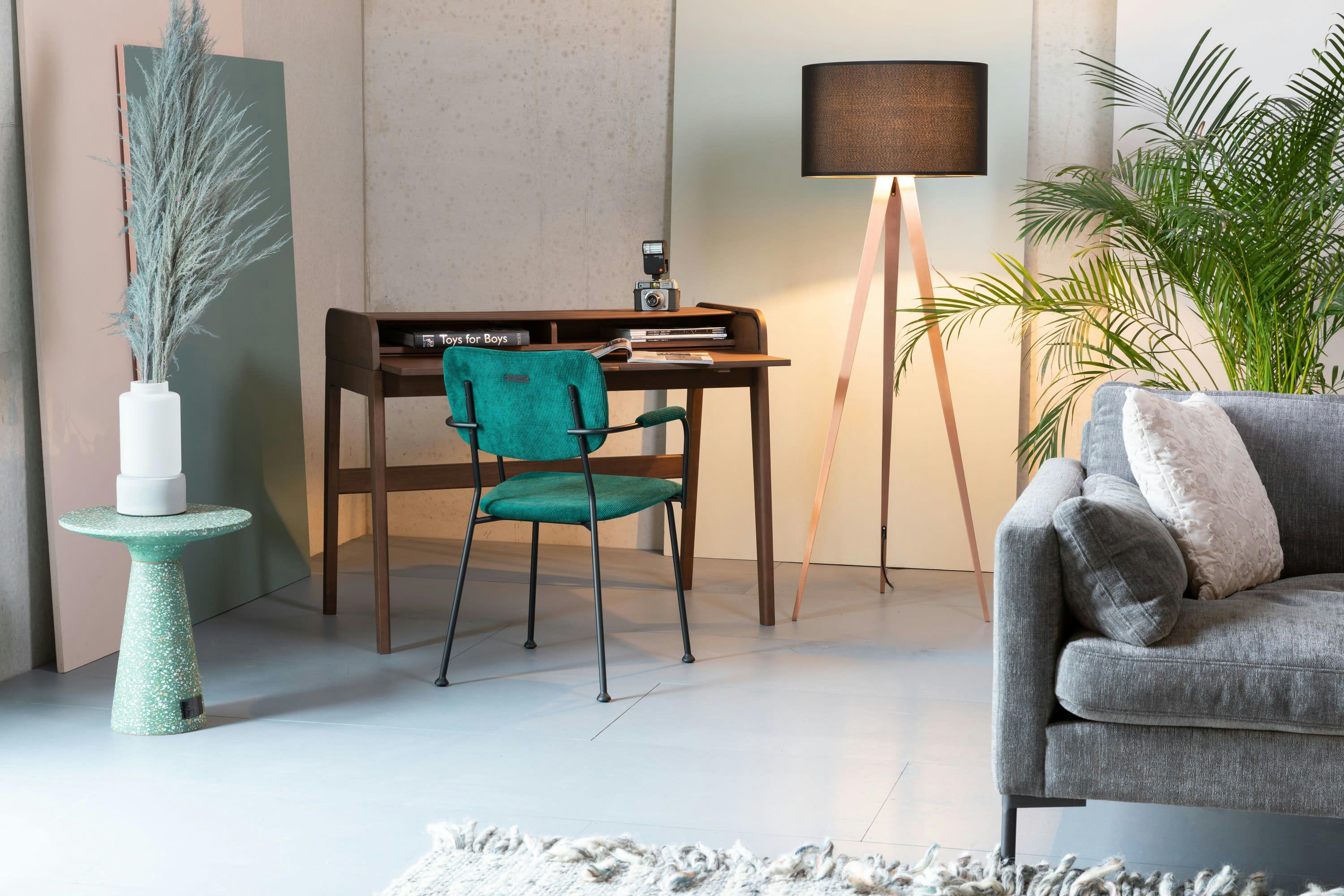 BARBIER - Bureau en noyer marron