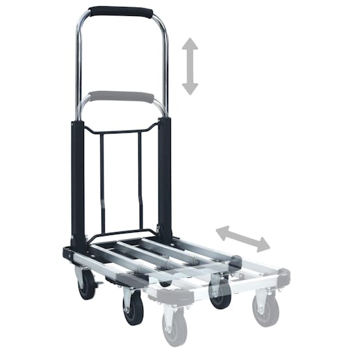 NNEVL Foldable Transport Trolley 150 kg Aluminium Silver
