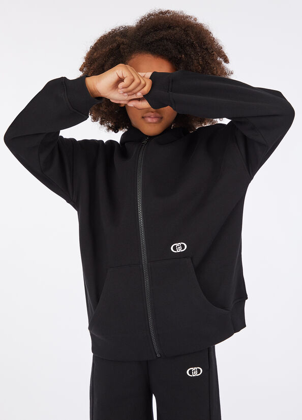Felpa in cotone con zip