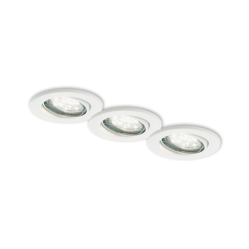 Spot encastrable LED blanc GU10 blanc chaud IP23 210 lm 2,9 W 3 pièces BRILONER