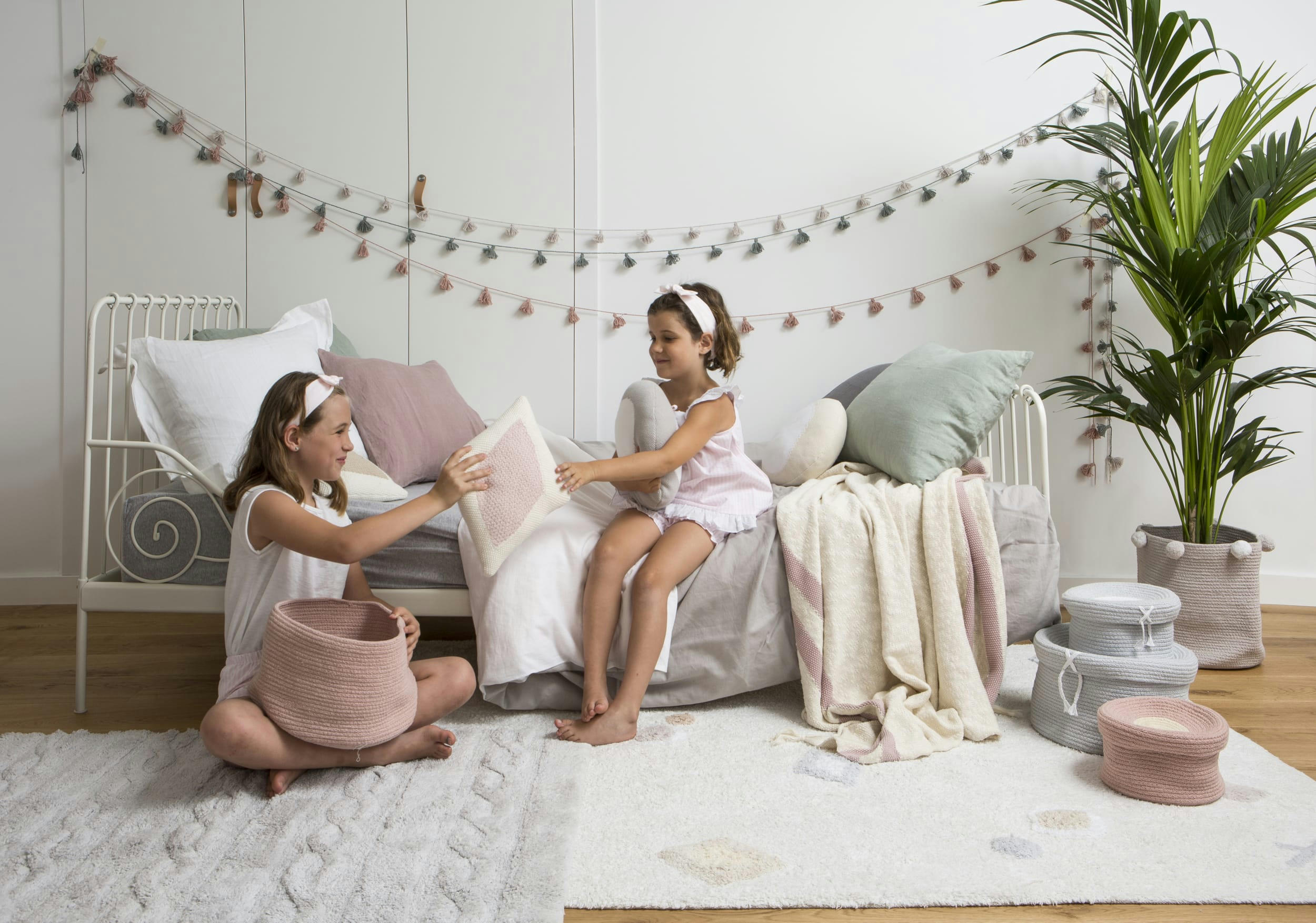 TRESSE - Tapis coton motif tresse gris 120x160