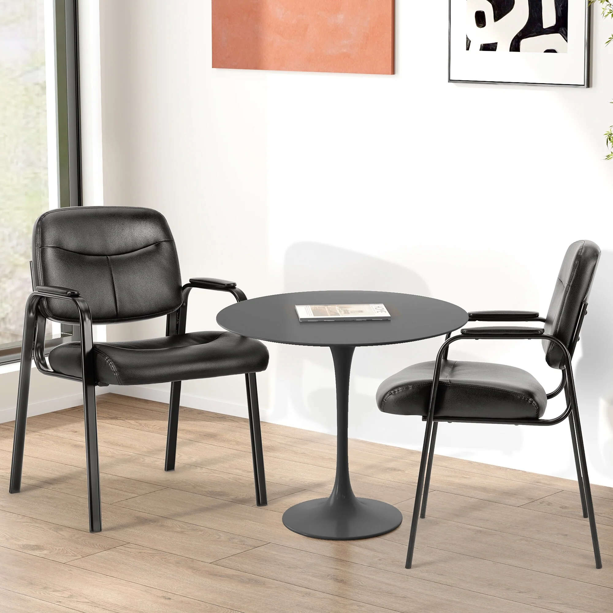 Stationary Office Seating with Padded Arms