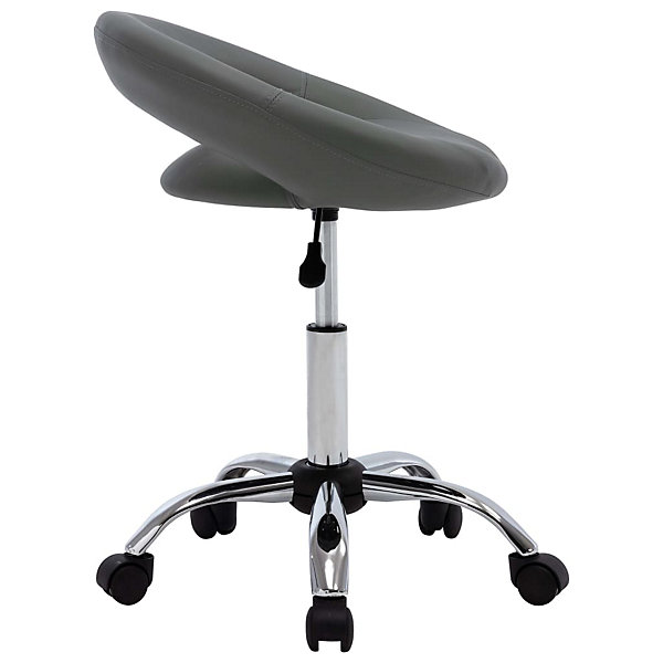 Chaise de travail roulante Gris Similicuir vidaXL