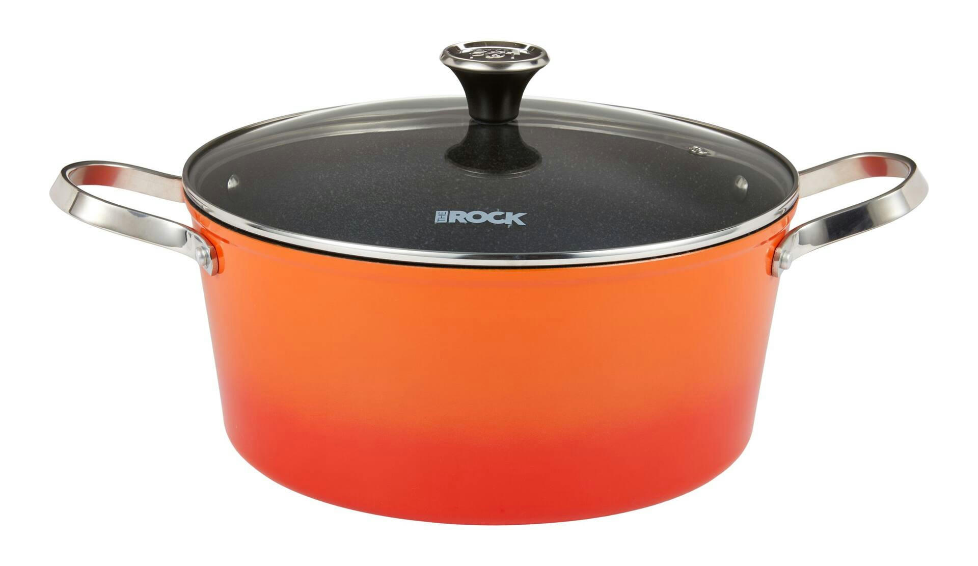 Heritage The Rock Aluminum One-Pot Stock Pot, Dishwasher & Oven Safe, Orange, 7.2qt