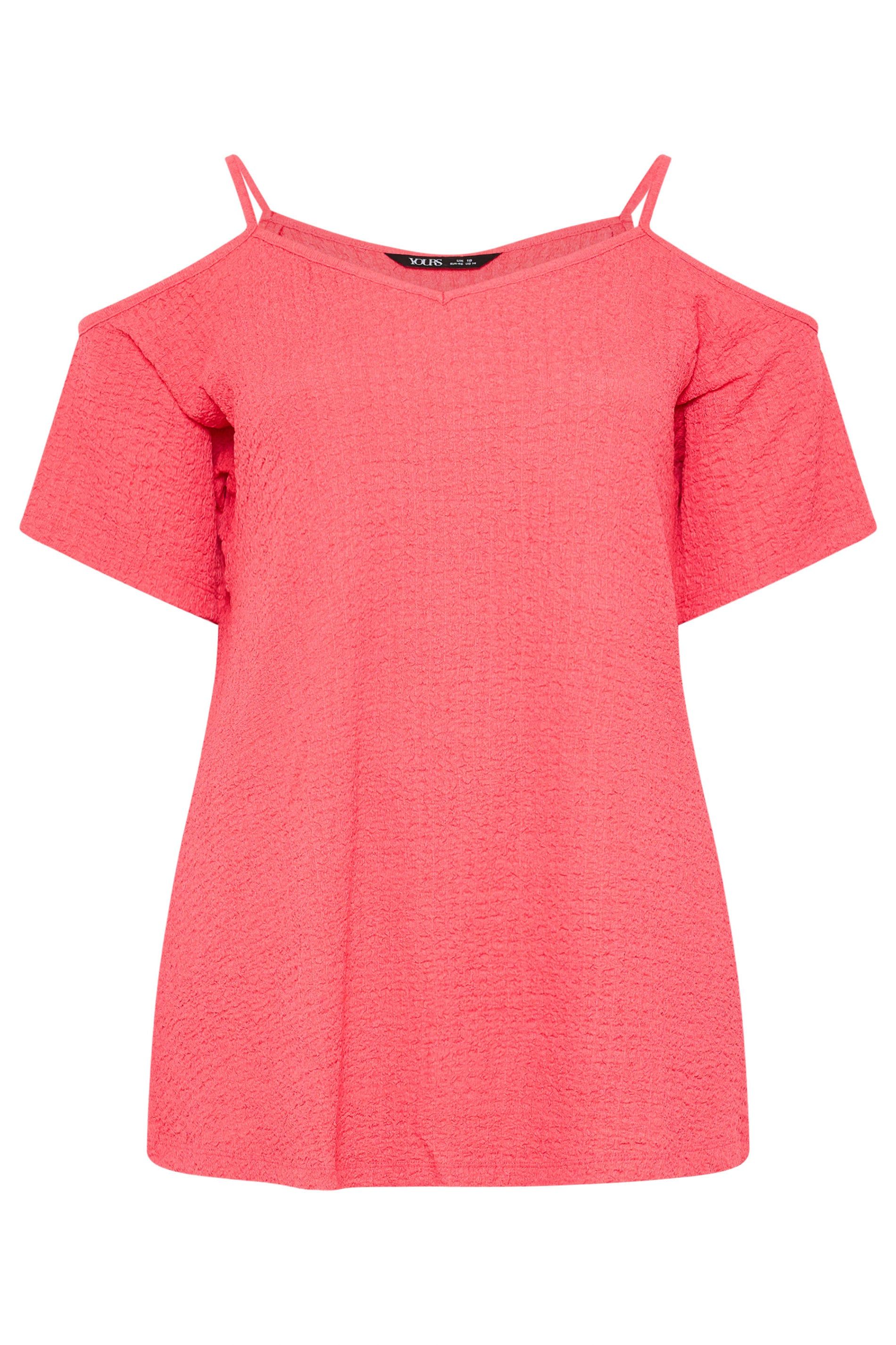 Yours Textured Cold Shoulder Top