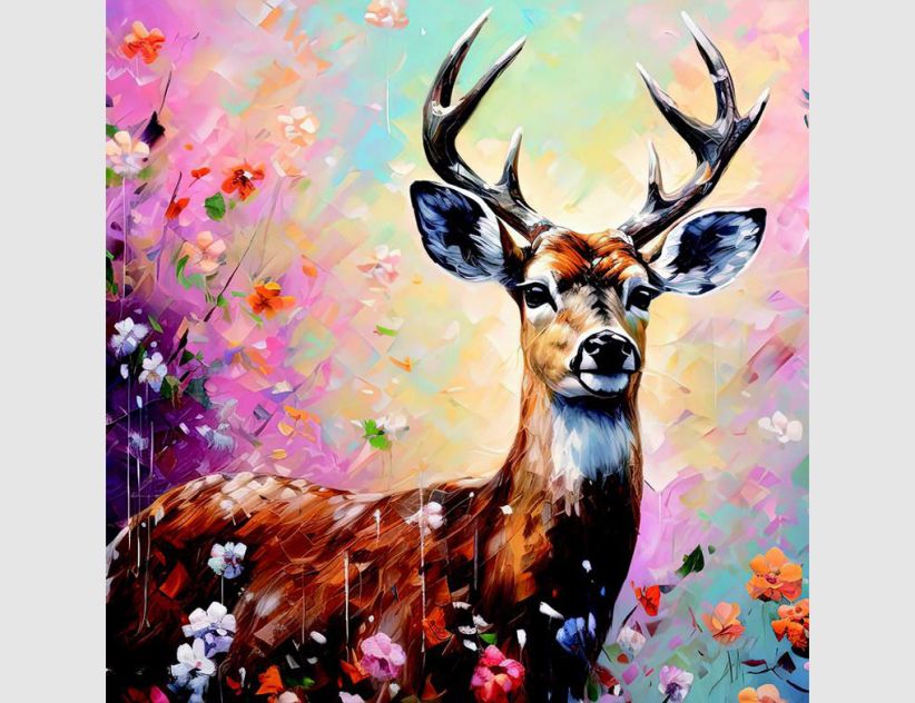 Bild farbenfroher Hirsch