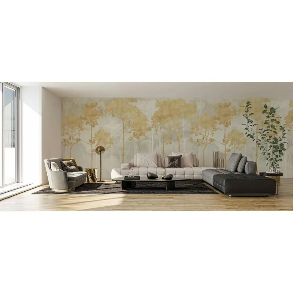 Komar fotobehang bos geel en grijs - 250 x 400 cm