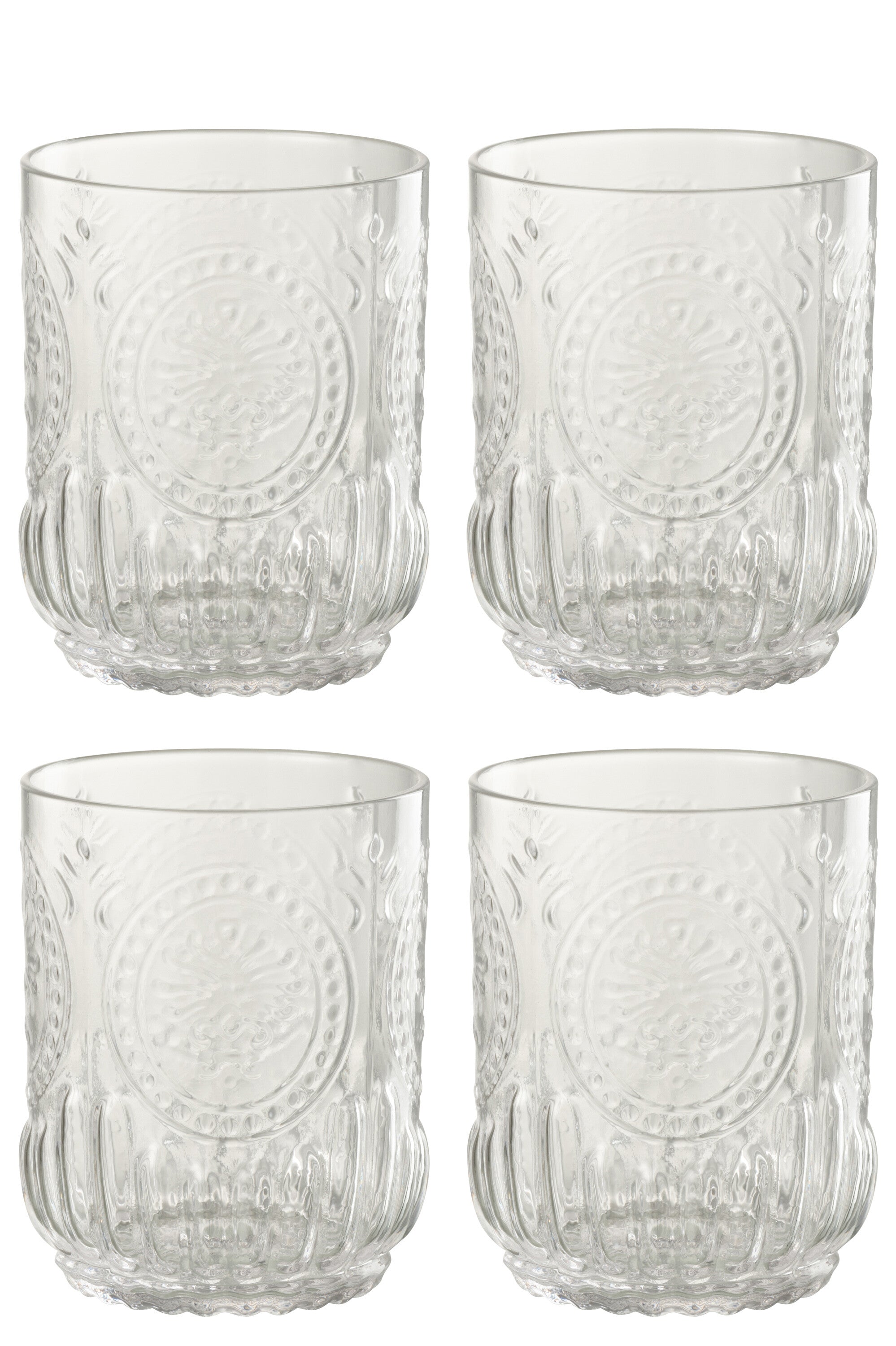 J-Line drinkglas Maya - glas - transparant - giftbox van 4