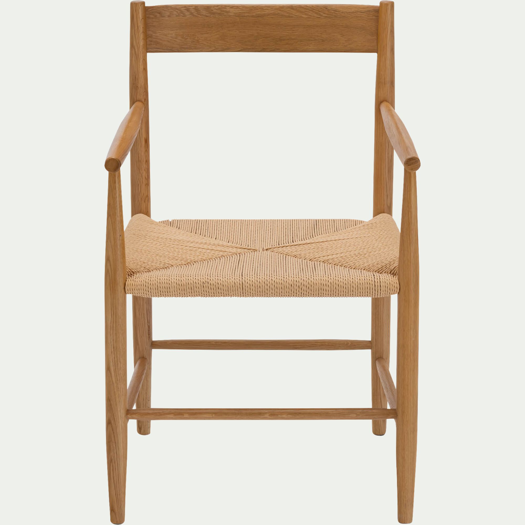 ESTACA - Chaise avec accoudoirs en bois de chêne - naturel