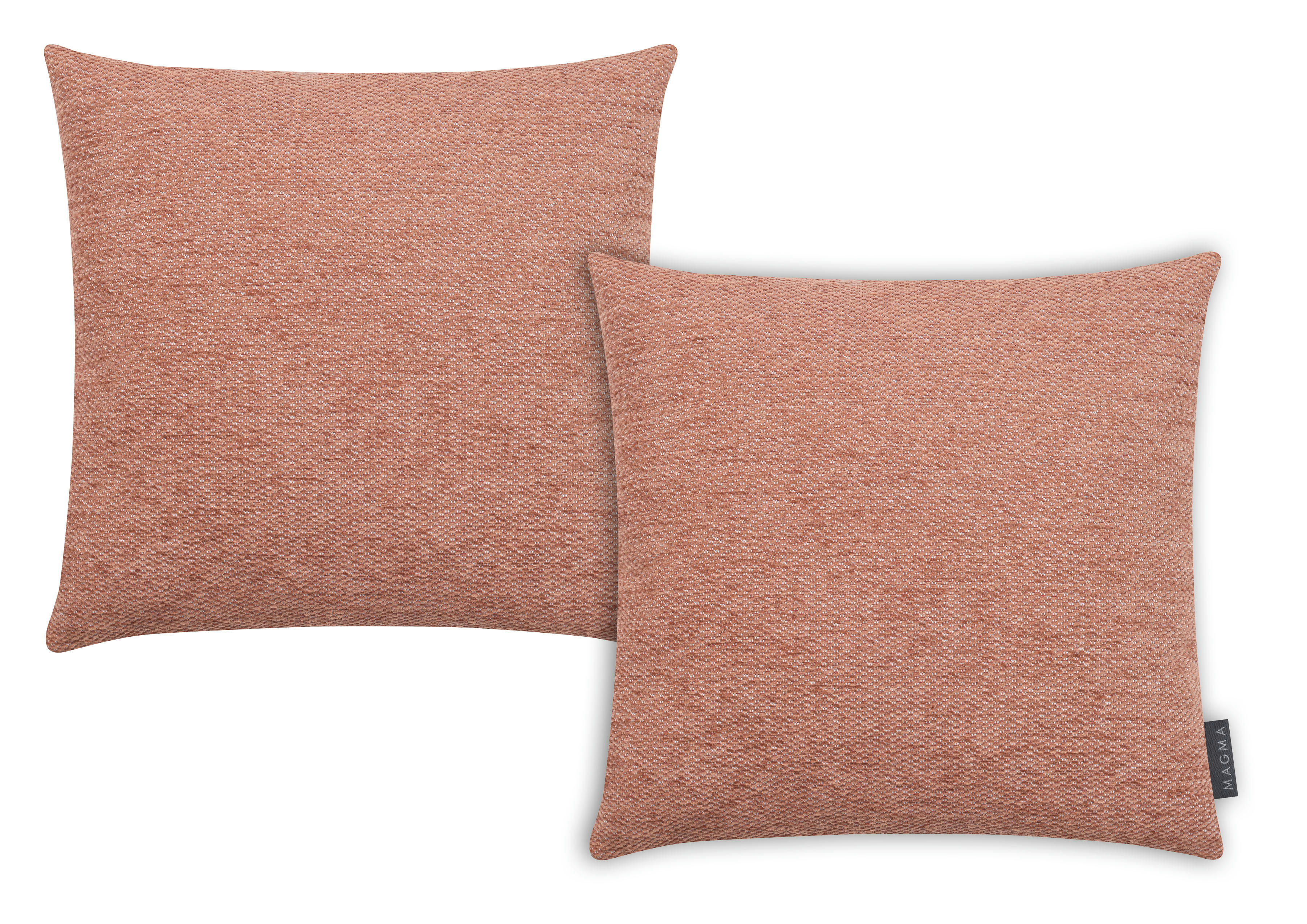 CATALINA - Housses de coussin jacquard cuivre orangé - Lot de 2 - 40x40