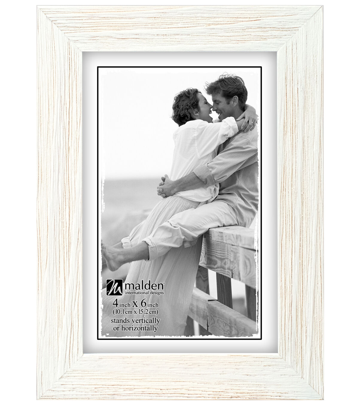 Malden White Wash Linear Tabletop & Wall Picture Frame