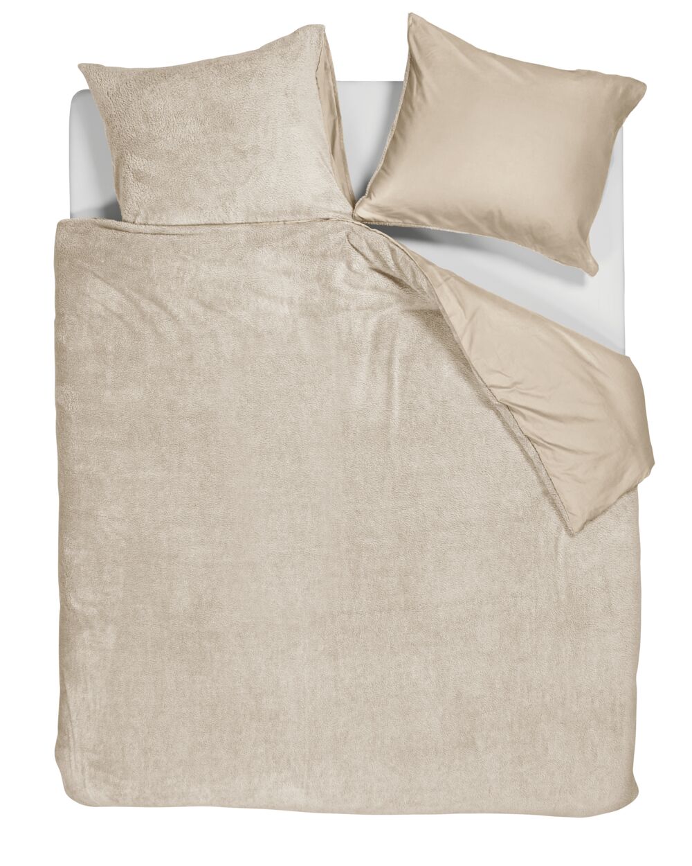 Ambiante Plush Teddy dekbedovertrek - Tweepersoons - 200x200/220 - Zand
