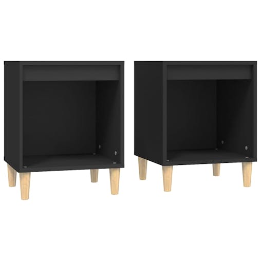 NNEVL Bedside Cabinets 2 pcs Black 40x35x50 cm