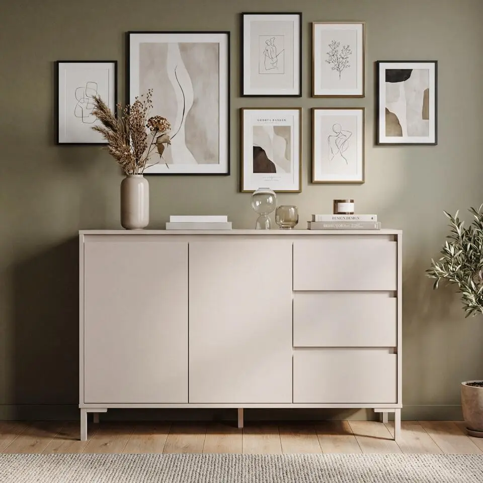Calicosy - Dressoir NERIO - beige taal 120x40x87 cm