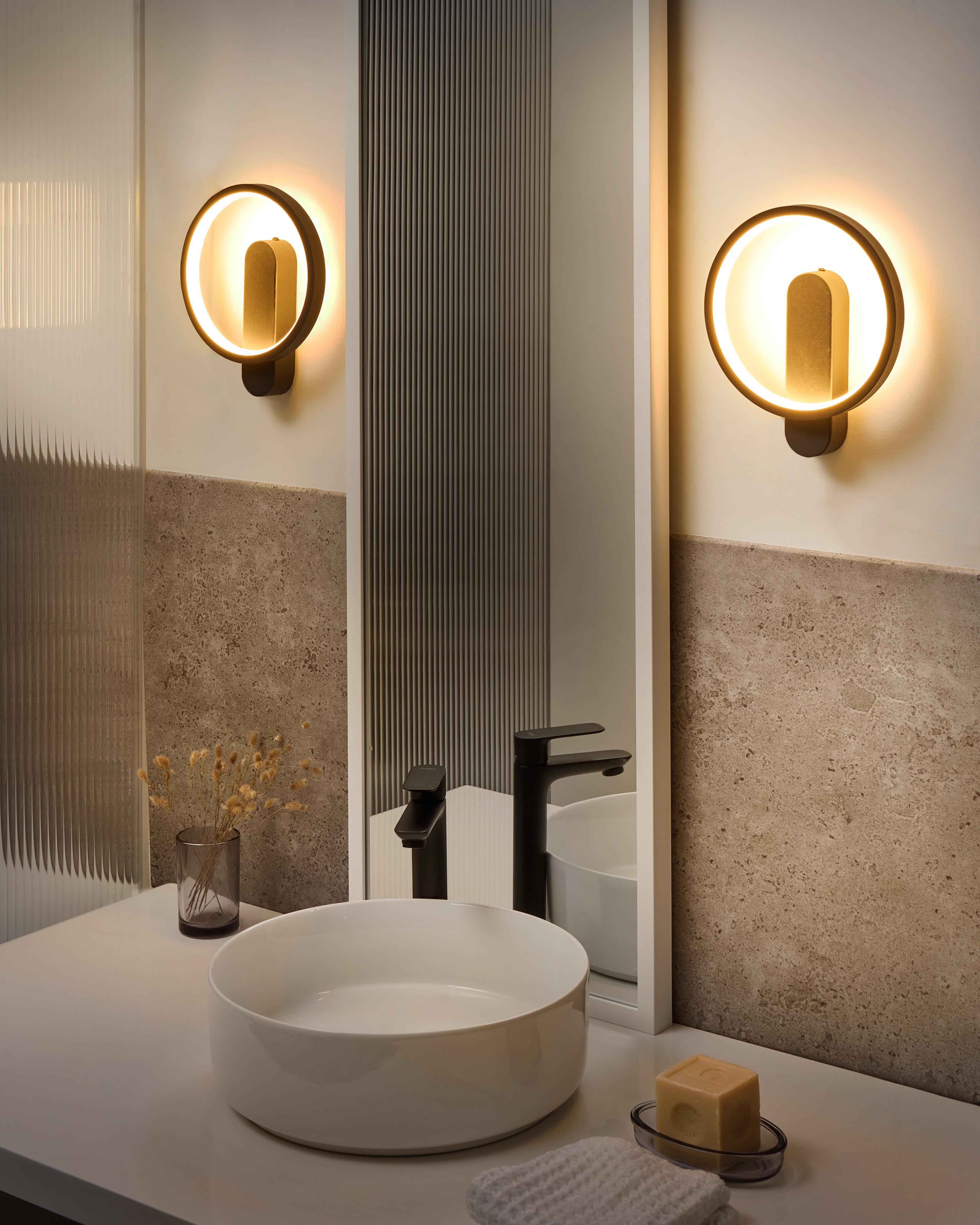 Set of 2 Wall Lamps BLIES LED Metal Black