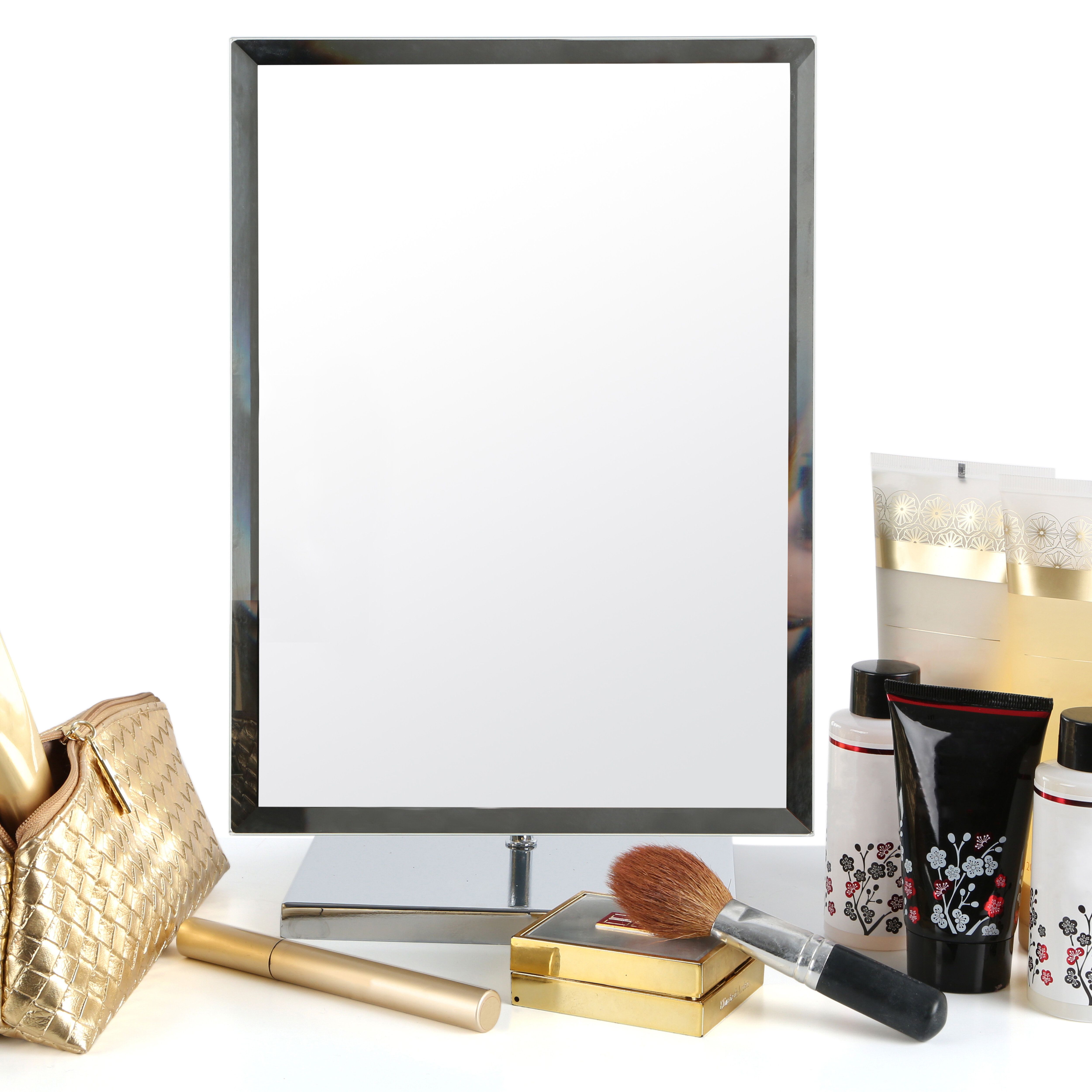 Orsina Free Standing Rectangular Table Mirror, Stable Dressing Mirror, Light Weight Dressing Table With Base