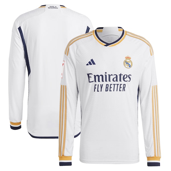 Los Merengues adidas Home 2023/24 Authentic Long Sleeve Jersey - White
