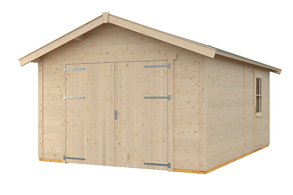Garage bois SKAN HOLZ Varberg 1, 370x525cm, 45mm, non traité