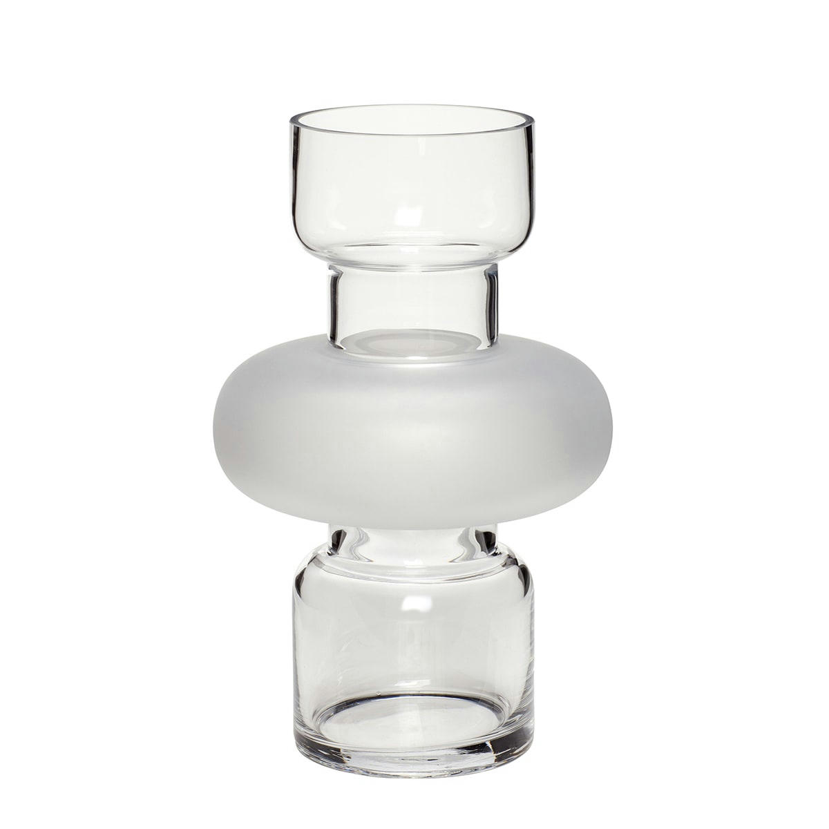 SCULPT - Vase en verre transparent et verre dépoli H30