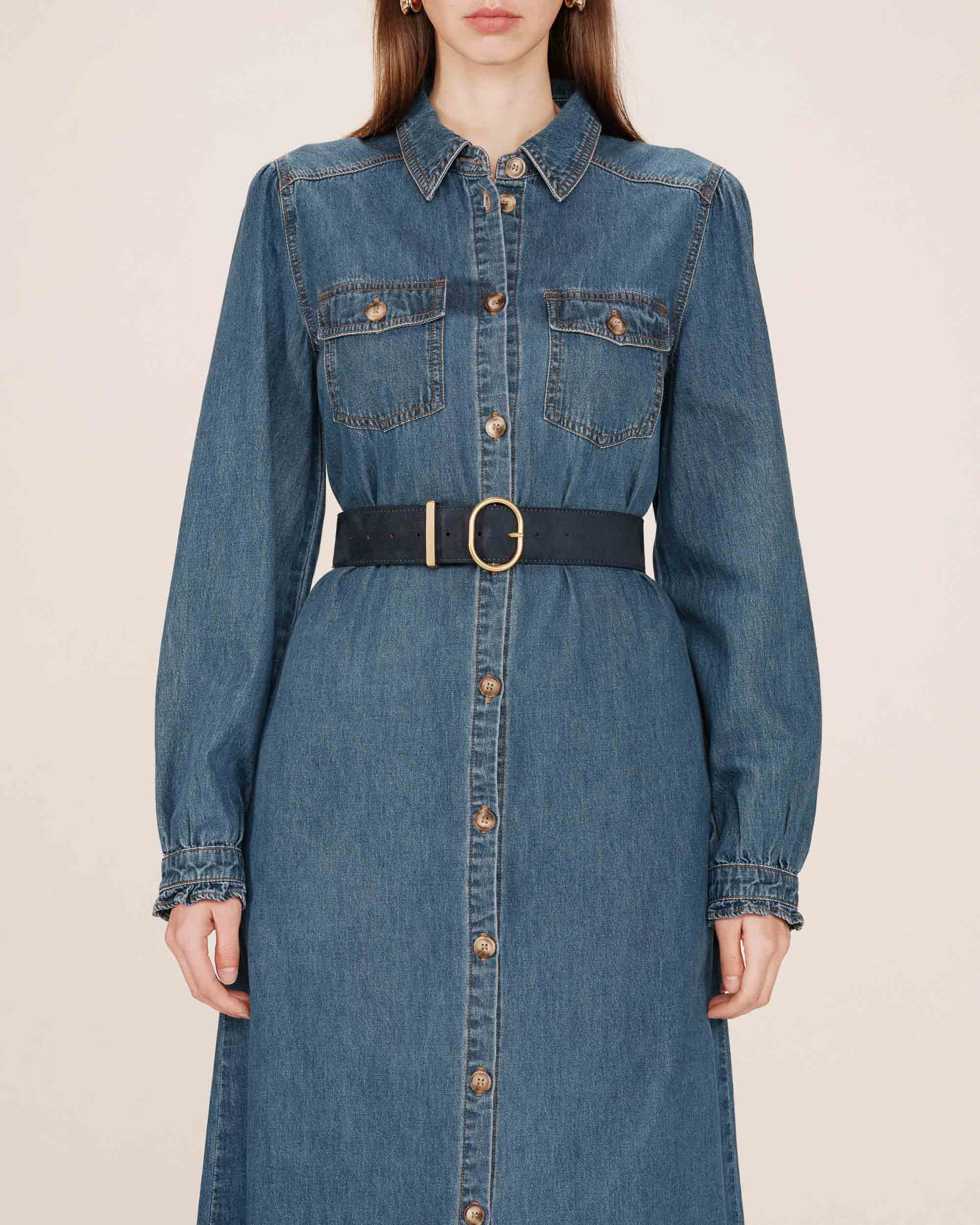 Ceinture en suedine marine Swinton