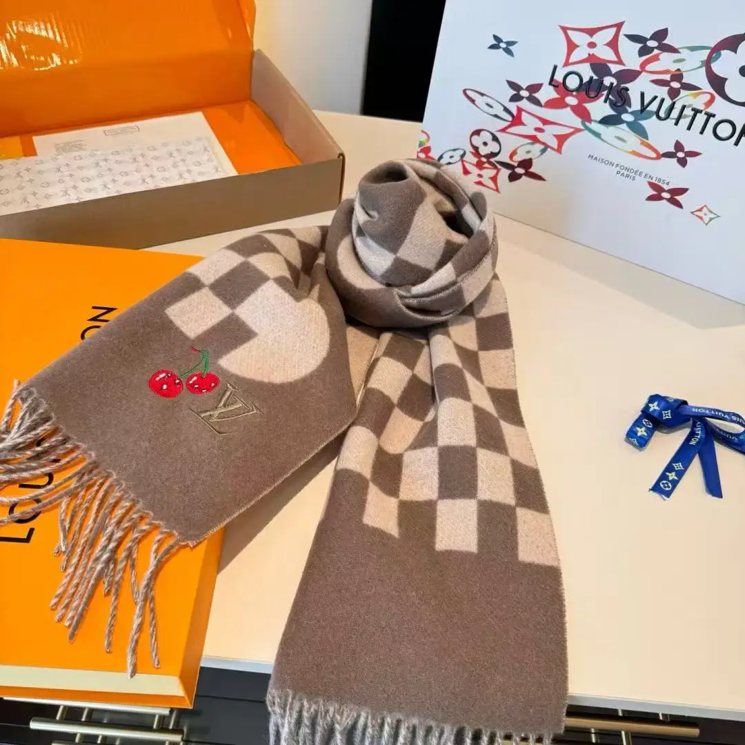 Louis Vuitton Cherry checkerboard scarf