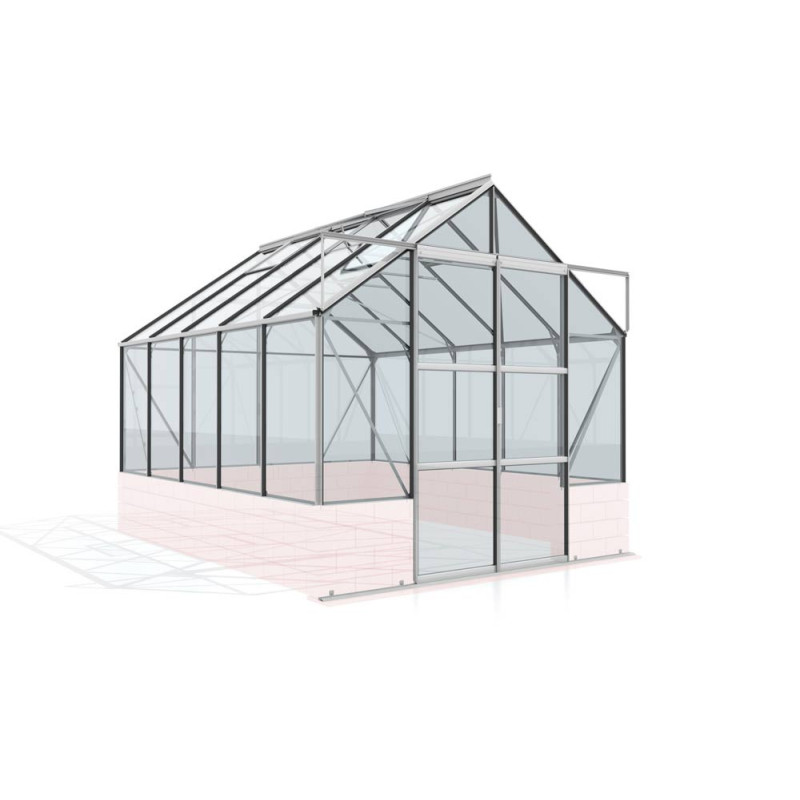 Serre en verre Cassandra aluminium anodisé 8,3 m² VITAVIA