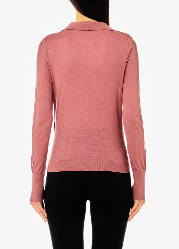 Polo in maglia di misto cashmere