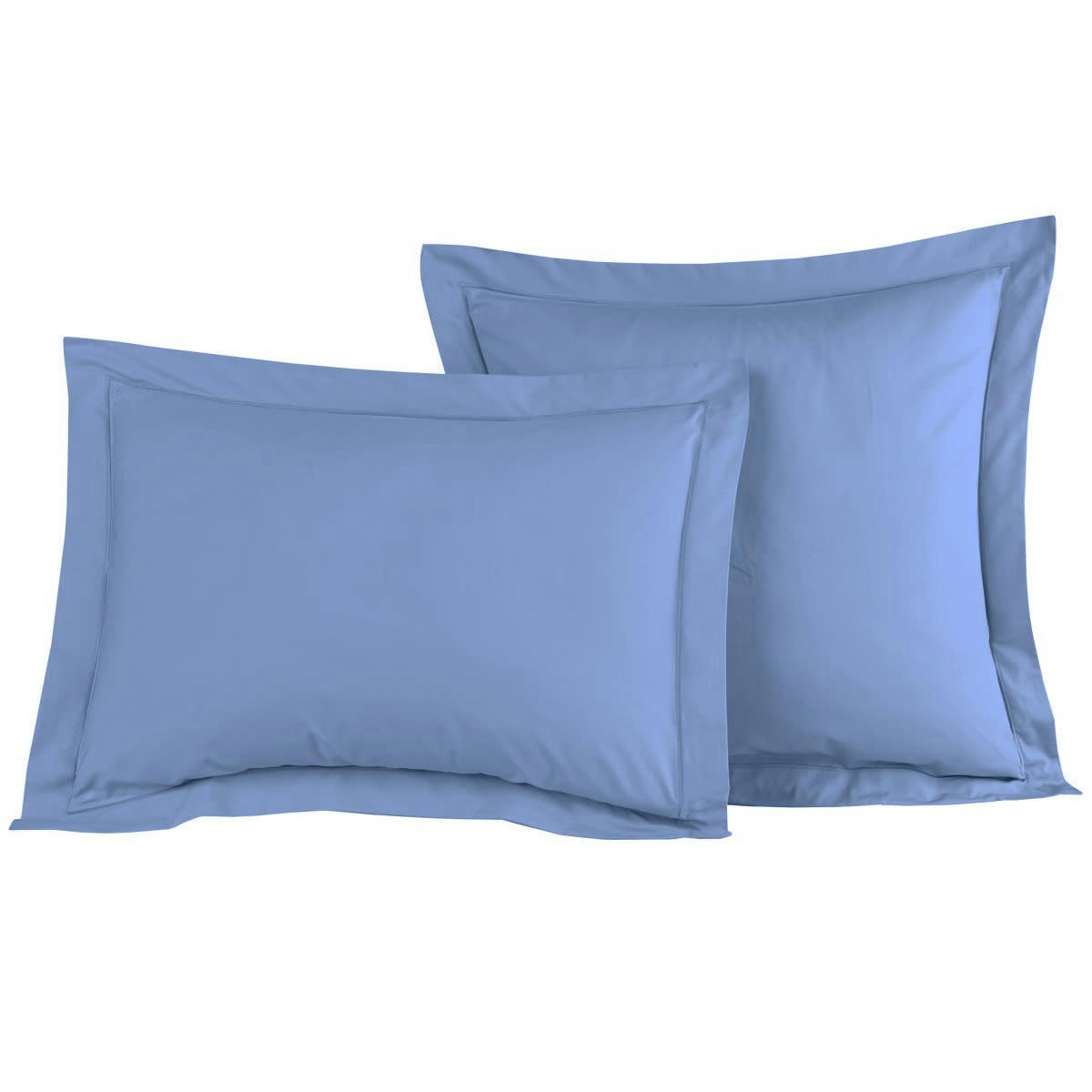 SOFT PERCALE - Lot de 2 taies d'oreiller en percale de coton cobalt 50x70 cm