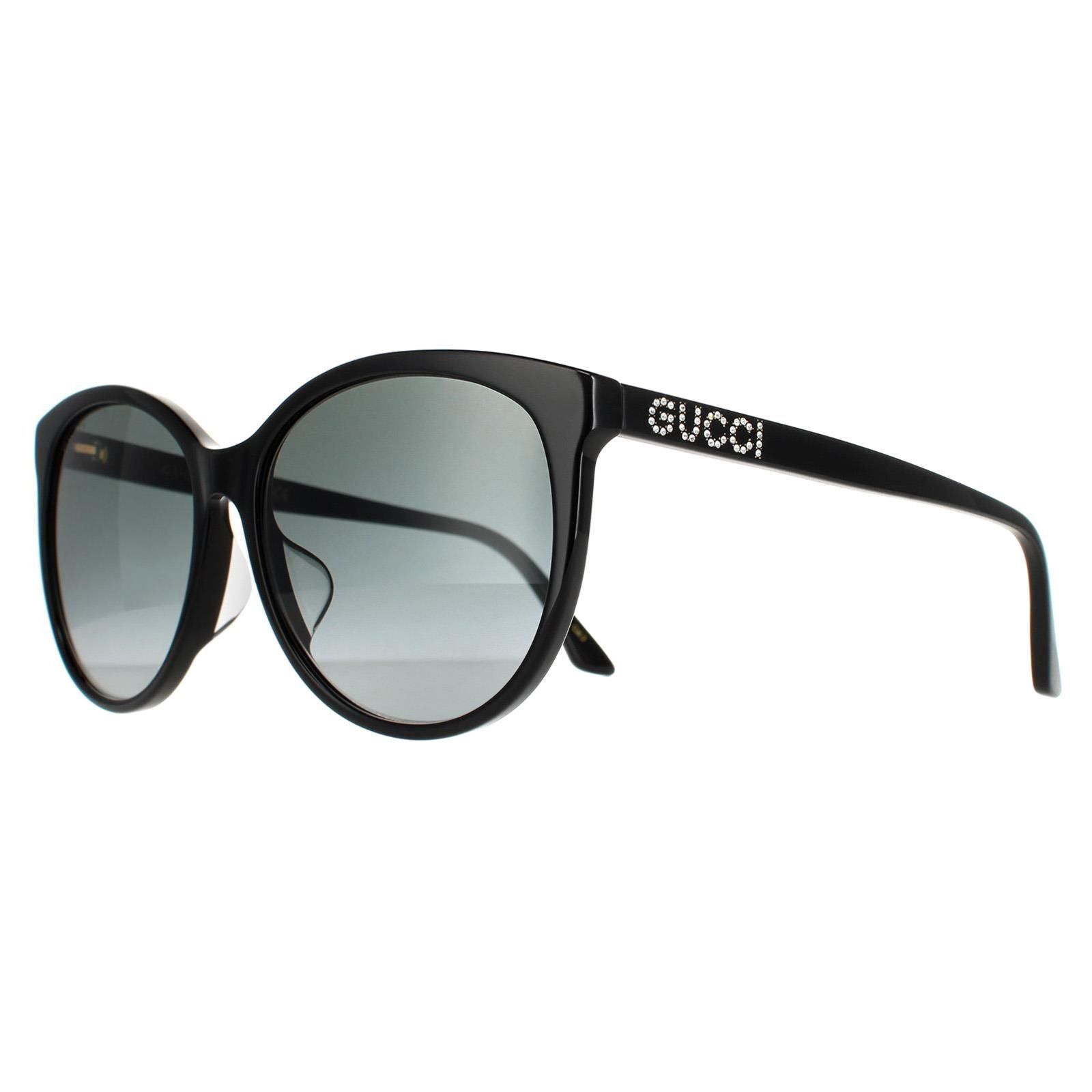 Gucci Round Shiny Black Grey Gradient GG0729SA