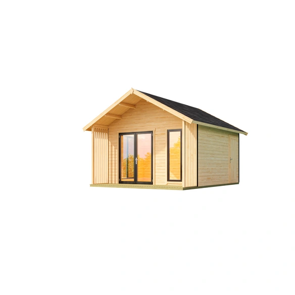 Blockbohlenhaus »Murano«, BxHxT: 448, 5 x 330, 6 x 520 cm (Außenmaß inkl. Dachüberstand)