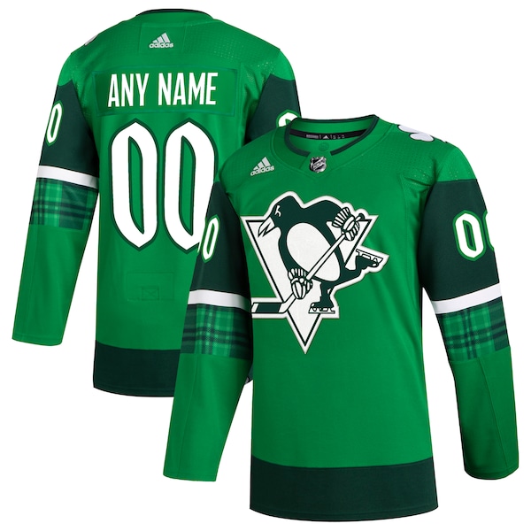 Pittsburgh Penguins adidas St. Patrick's Day Authentic Custom Jersey - Kelly Green