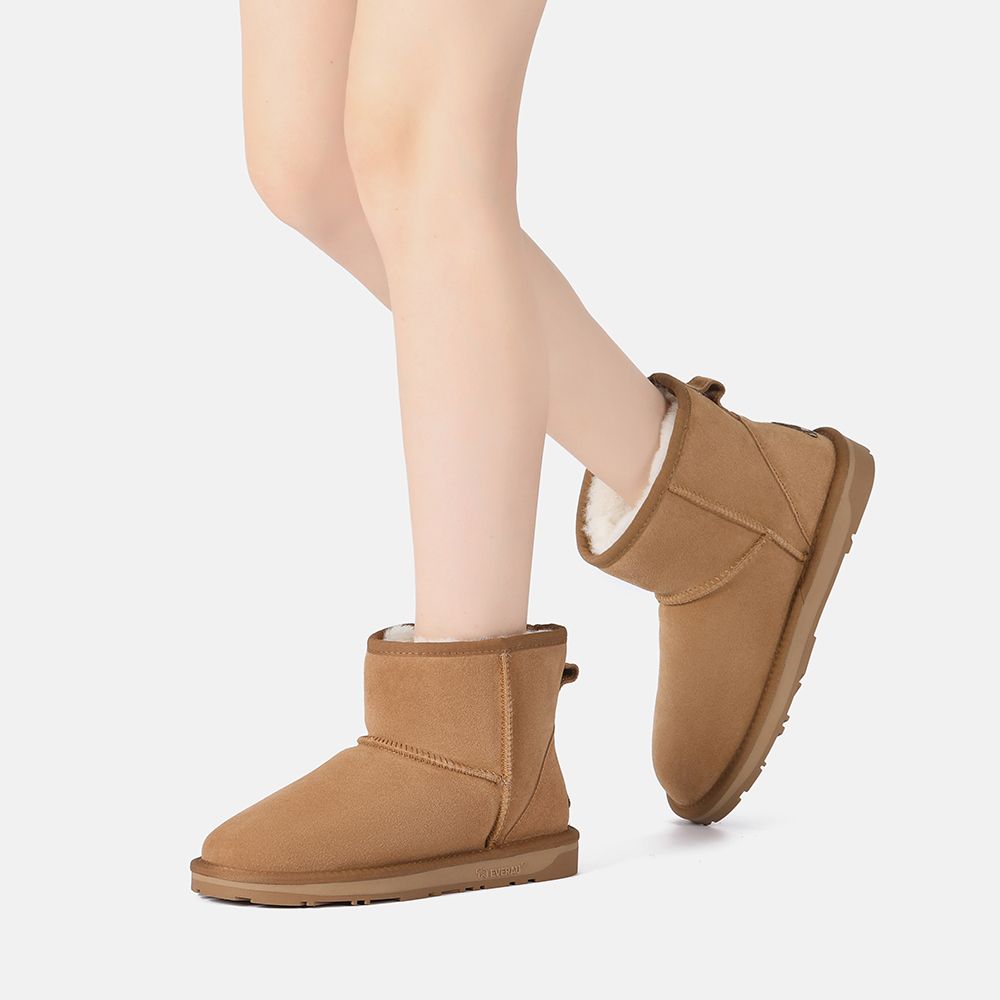 EverAu Australia Real Sheepskin Mini Classic Boots with TPR Sole