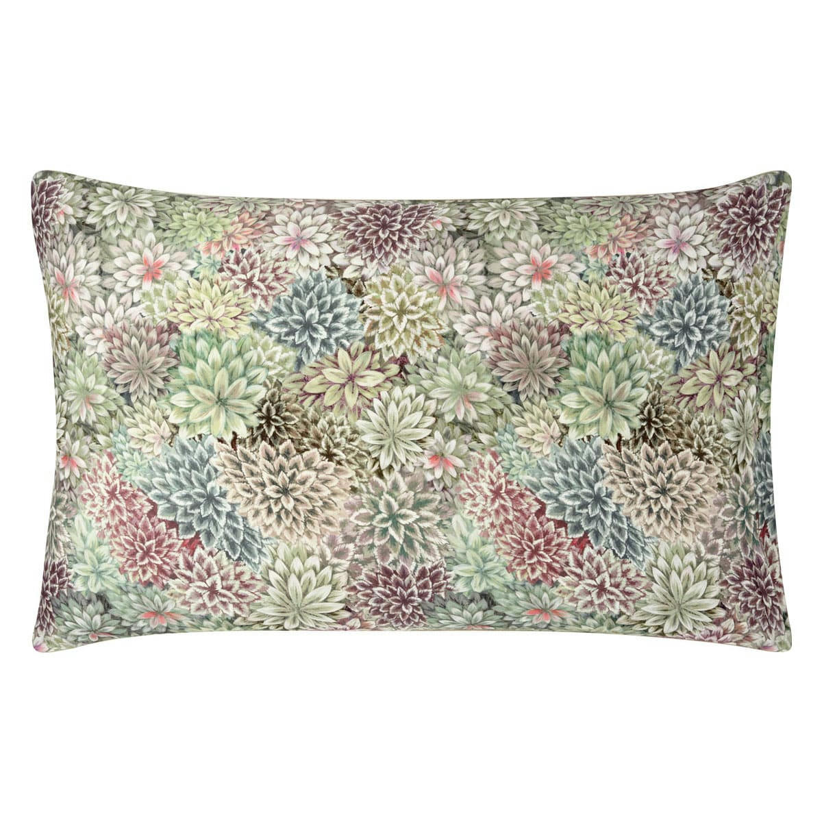 MADHYA - Taie d'oreiller imprimée en satin de coton vert 50x75