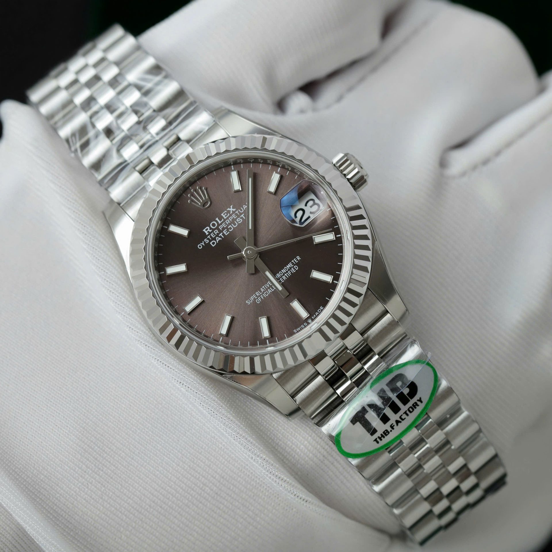 Rolex Datejust 316L Steel Chocolate Dial 31mm Jub THBF Replica