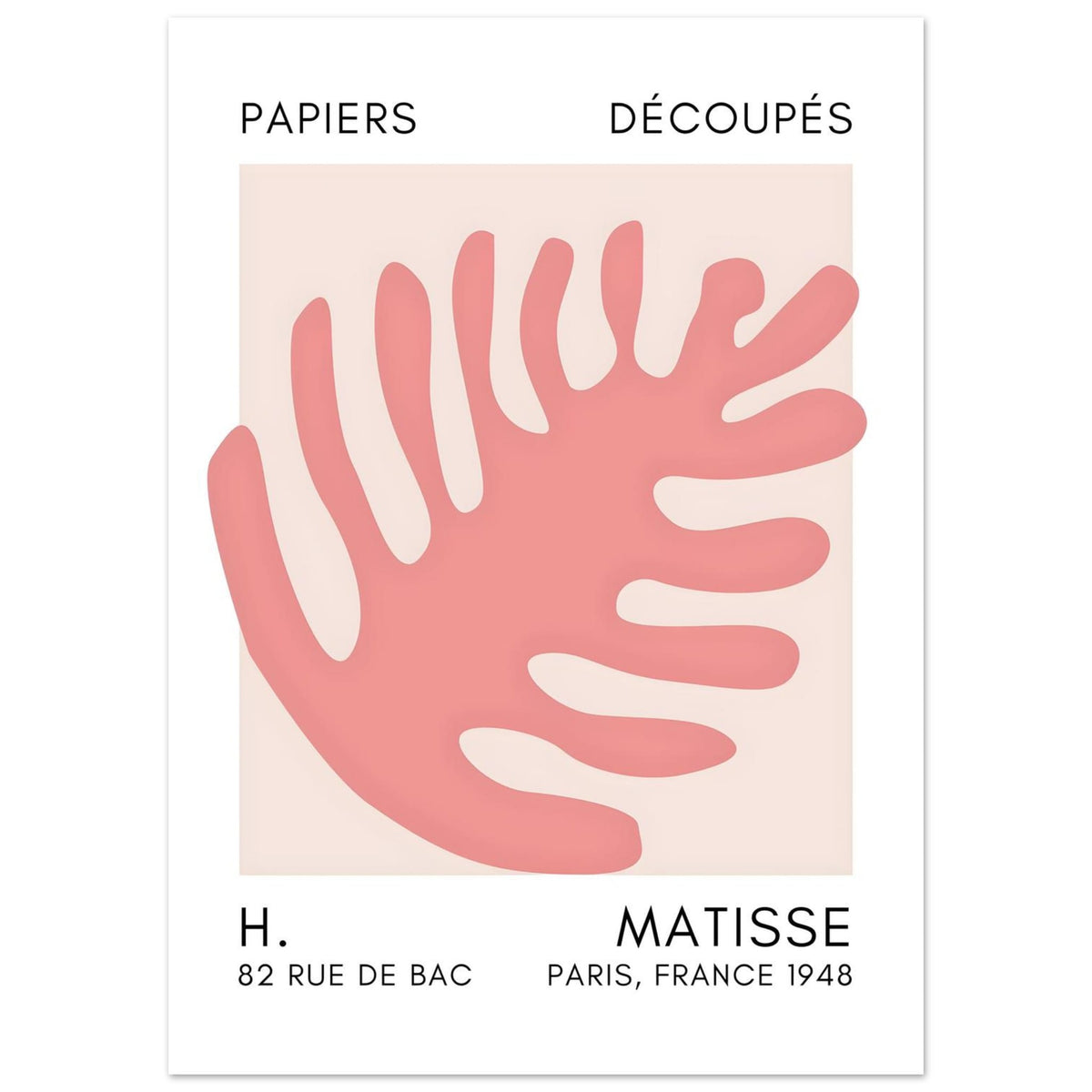Artfulprints Poster Matisse – Coral bloom taupe  - 50x70 cm - Taupe