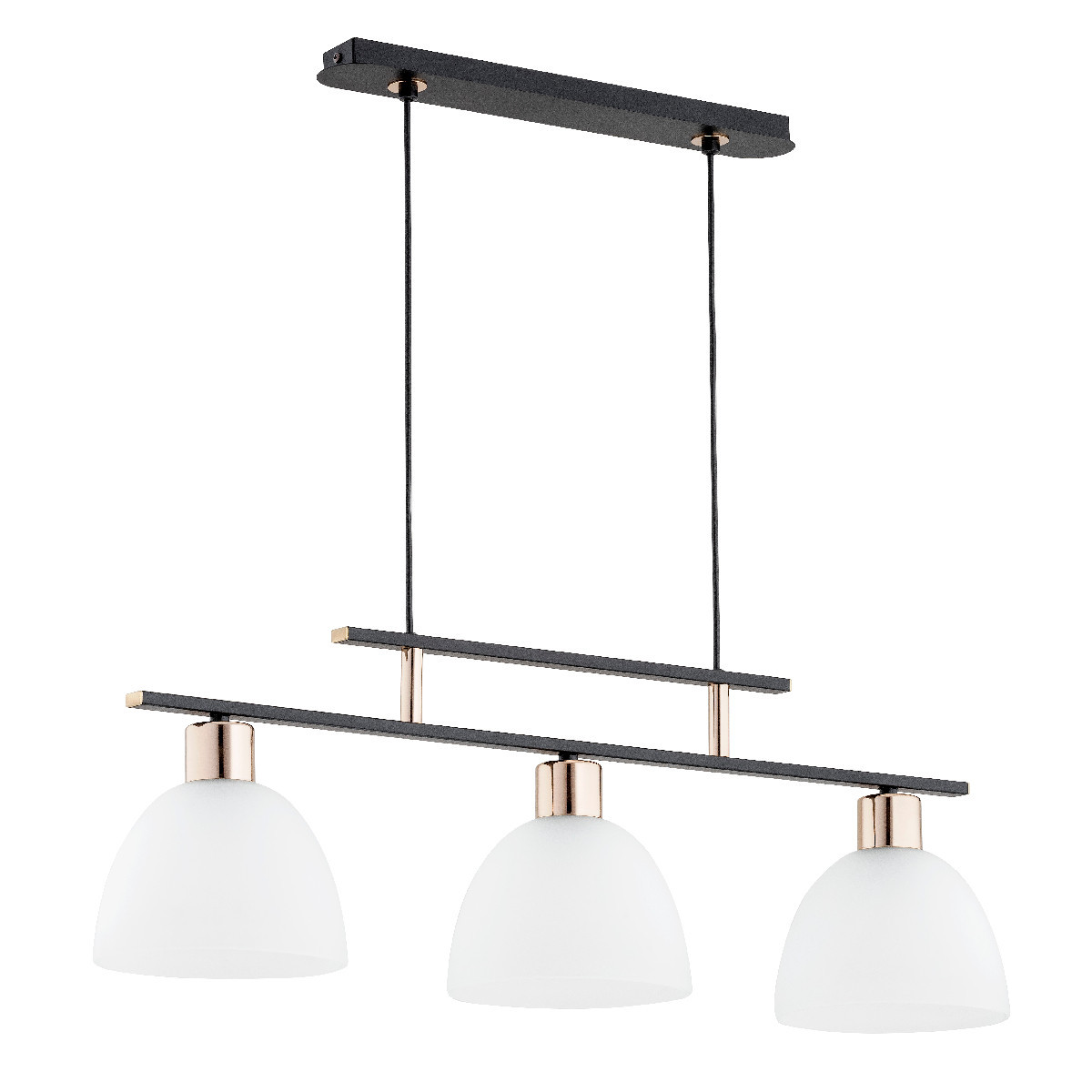 Lampa wisząca czarno-biała-złota SONATA 3xE27x15W wym: 82x22x85 cm Alfa