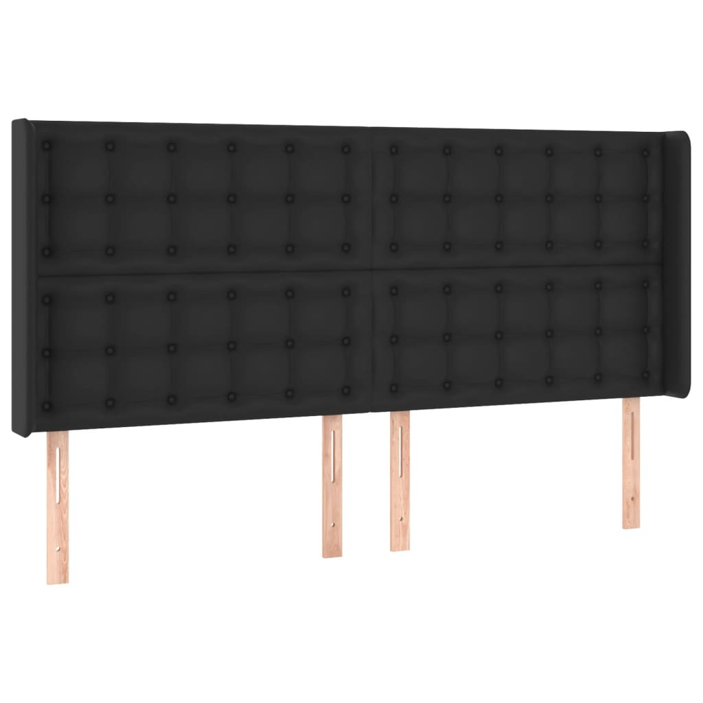 Wezgłowie Czarny 203 x 16 x 118/128 cm Sztuczna skóra vidaXL