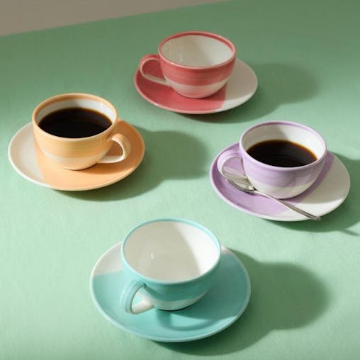 Royal Doulton 1815 Bright 4 Piece Cappuccino & Saucer Set | 256ml Mixed