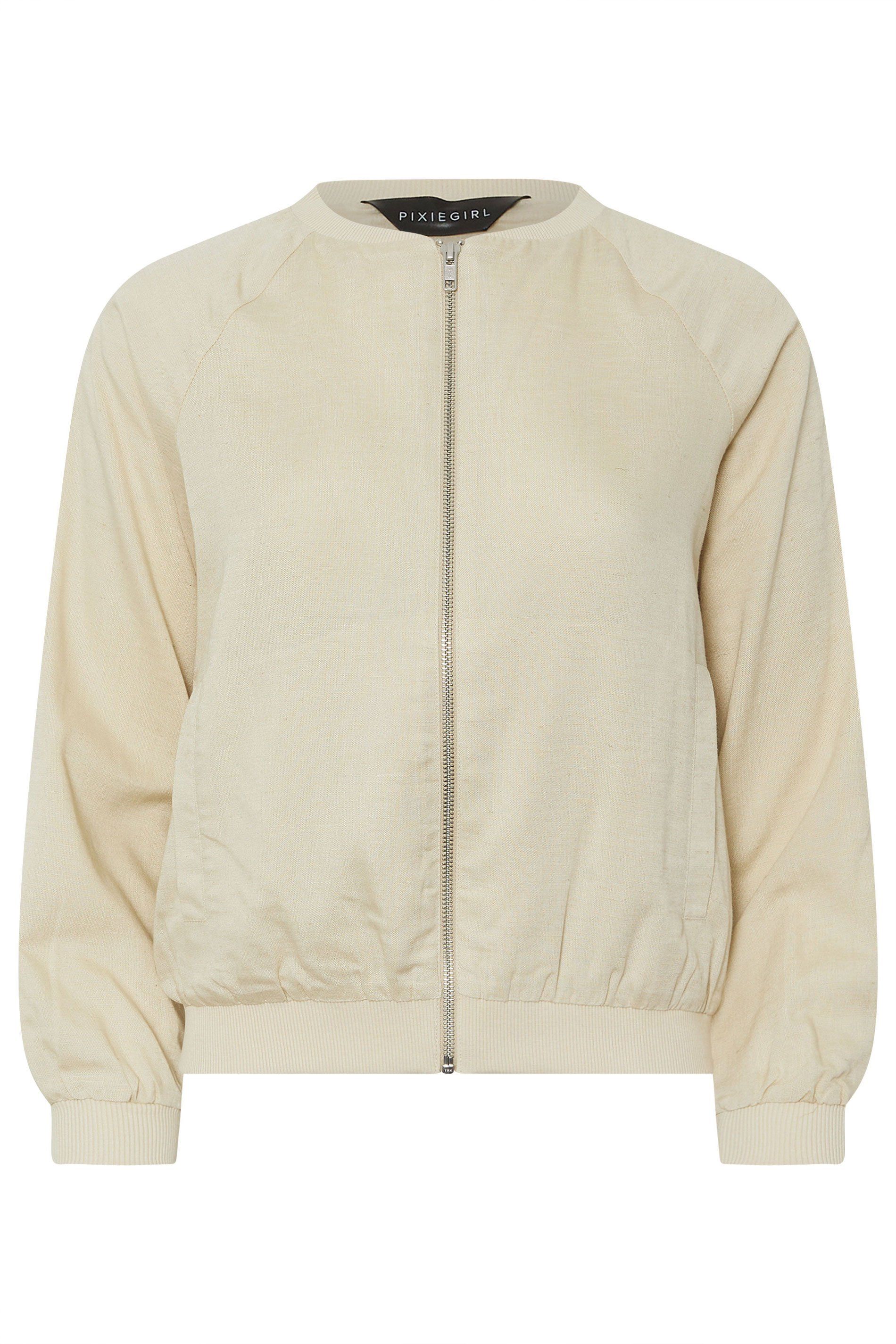 PixieGirl Petite Linen Bomber Jacket