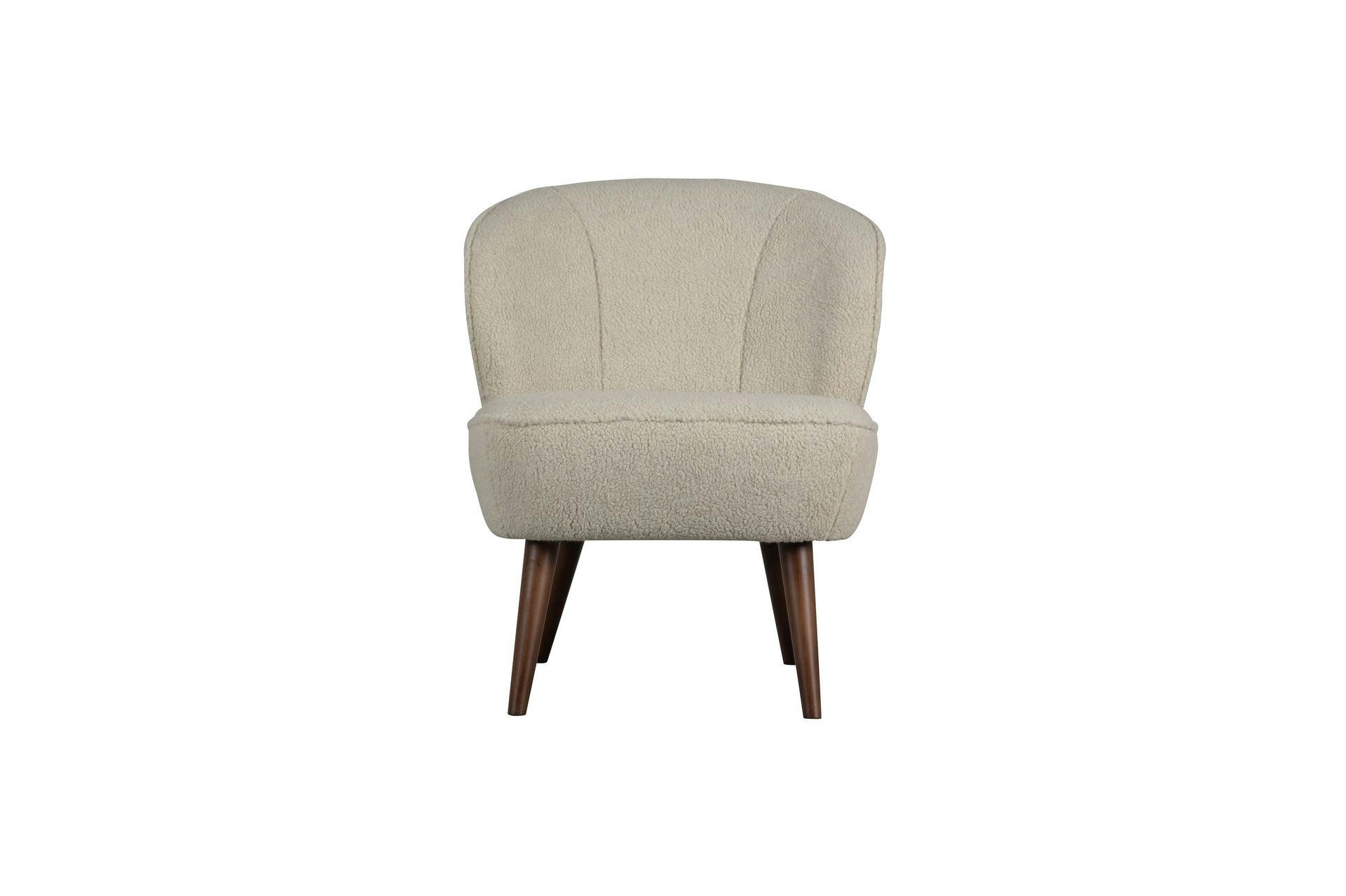 SARA - Fauteuil en polyester blanc cassé