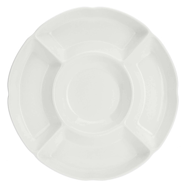 Okrągła taca do przekąsek Convivio - Biały, 35.5 cm